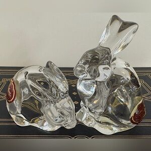 Vintage Gorham Fine Crystal Tabletop Bunny Salt & Pepper Shakers